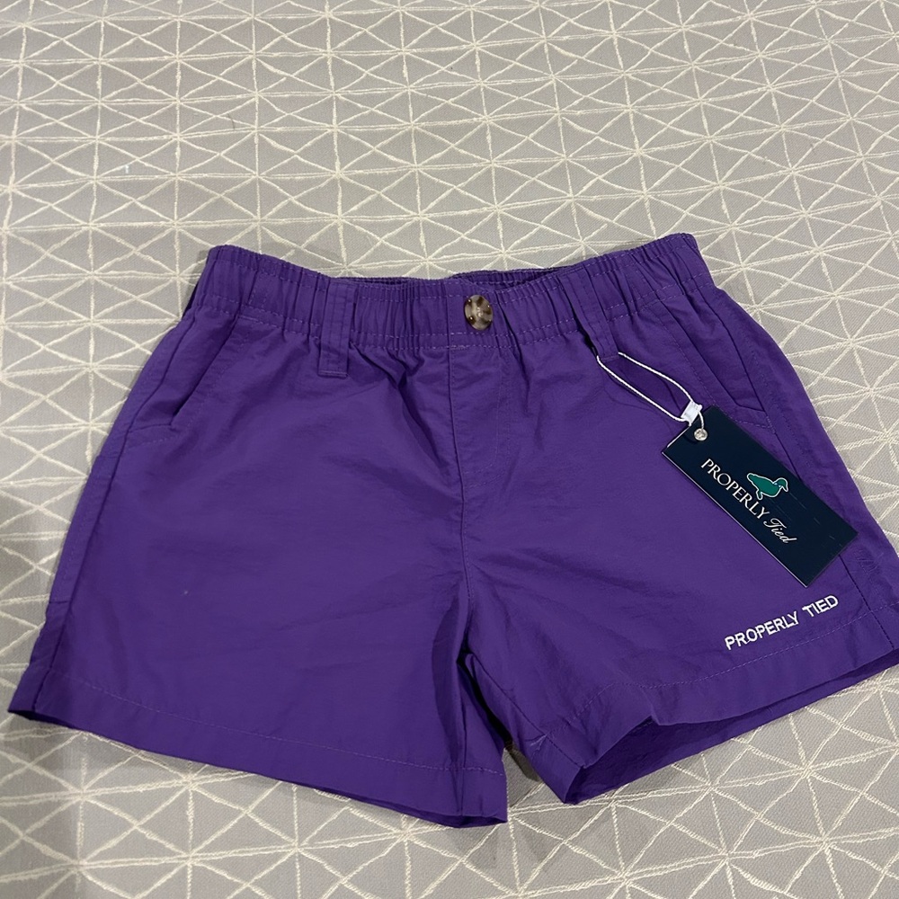 Free Country Purple Athletic Shorts with Elastic Waistband